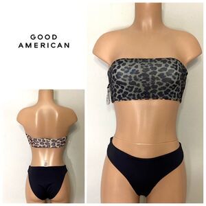 New. GOOD AMERICAN animal print bikini set. XS. (1) retails $169